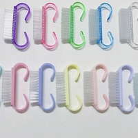 Mini brosse à poussière en forme de corne pour ongles, outils de nettoyage de la poudre, brosse de nettoyage en plastique pour nail art, brosse à poussière pour ongles
