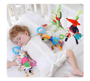 Jouet suspendu en peluche animal de la <span class=keywords><strong>jungle</strong></span> avec sonnette intégrée, jouet éducatif doux pour poussette et berceau - Product Image 3