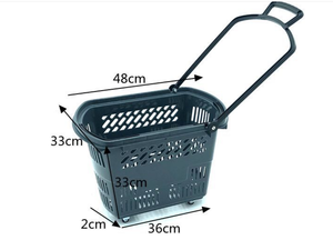 व्हील प्लास्टिक की खरीदारी ट्रॉली के साथ प्लास्टिक की खरीदारी की टोकरी - Product Image 2
