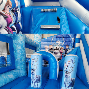 Château Gonflable Personnalisé <span class=keywords><strong>Elsa</strong></span> Bleu pour Fêtes, Maison de Rebond Gonflable Princesse avec Toboggan Intérieur - Product Image 6