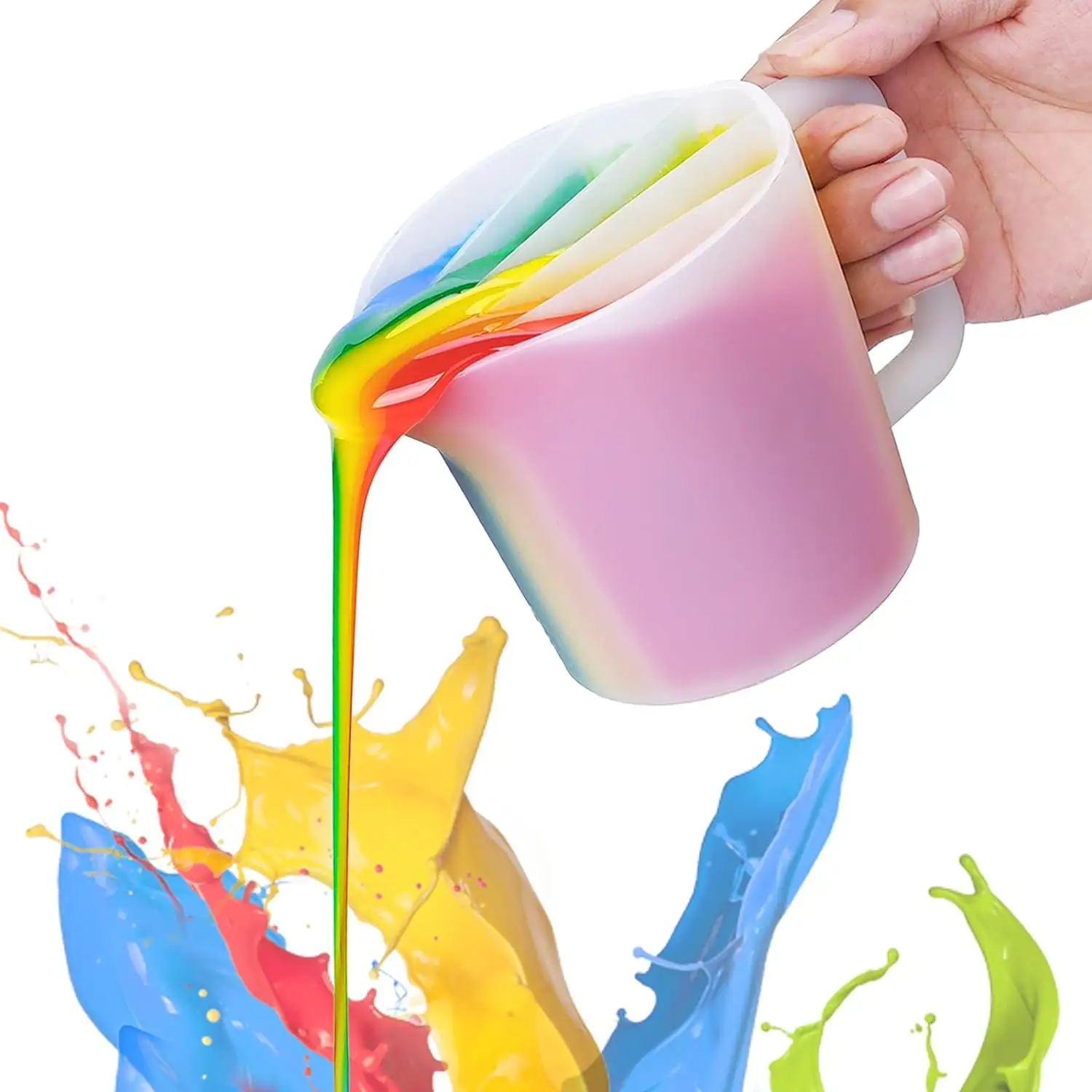 Split Cup com alça espessada para fácil limpeza Split Cup Resina Mold Resina Epóxi Resina Art Painting