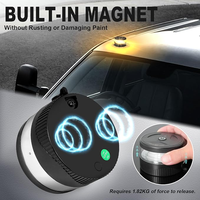 Luces de Baliza LED Ámbar con Base Magnética, Luces Estroboscópicas |   Luz Intermitente de Advertencia/Estroboscópica Recargable por USB-C de 12V/24V con 7 Modos de Destello