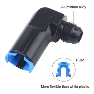 Aluminium oksidasi AN6 Male 5/16 "<span class=keywords><strong>3</strong></span>/8" SAE 90 derajat, adaptor bahan bakar minyak konektor Fitting EFI Push-On wanita - Product Image 2
