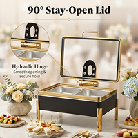 Nouveau design de luxe – Réchaud de buffet professionnel en acier inoxydable 304 SS de 9 L pour la restauration et le maintien au chaud des aliments