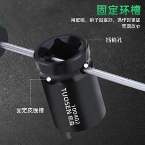 Clé à douille pour meuleuse d'angle Tuosen, entraînement carré de 12,5 mm, acier à haute teneur en carbone forgé, revêtement noir - Product Image 4