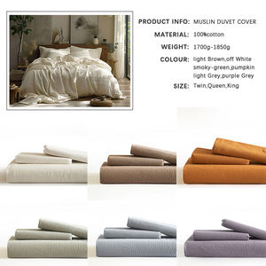 Parure de lit en gaze de coton antibactérienne, personnalisable, 3 pièces, 200 fils, pour hôtel et usage domestique, douce et respirante, OEM ODM – Vente Flash - Product Image 5