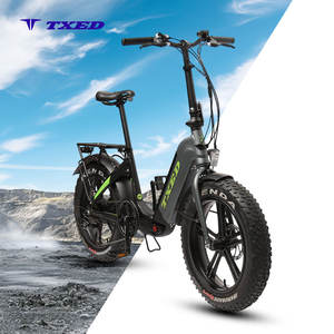 Vélo électrique pliable TXED, nouveau design, cadre en alliage d'aluminium, batterie lithium 48V 10.4AH, moteur roue arrière 500W, 7 vitesses, pneus larges - Product Image 1