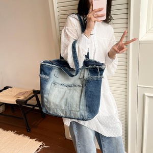 Bolso Tote Retro Estilo Japonés, Primavera-Verano 2026, Nuevo Bolso de Mano de Mezclilla con Cierre, Tamaño Grande, Informal, Bolso de Hombro de Mezclilla - Product Image 5