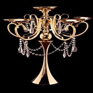 Nueva llegada portavelas chapado en oro brazos decorativos para boda y Navidad logotipo personalizado decoración del hogar - Product Image 5