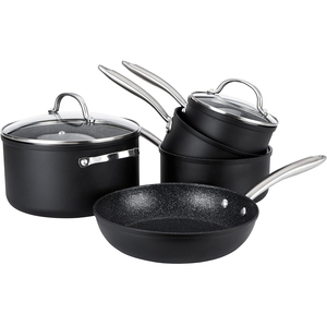 <span class=keywords><strong>Casserole</strong></span> enduite de <span class=keywords><strong>pierre</strong></span> de marbre antiadhésive en aluminium de haute qualité de luxe poêles et casseroles de cuisson forgées en granit batterie de cuisine 9 pièces - Product Image 1