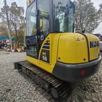 Mini-excavatrice Komatsu PC56 d'occasion de 5,5 tonnes, très demandée, avec cabine, pour travaux en zone étroite