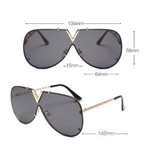Lunettes de <span class=keywords><strong>soleil</strong></span> à monture métallique surdimensionnées pour femmes et hommes, lunettes de <span class=keywords><strong>soleil</strong></span> <span class=keywords><strong>miroir</strong></span> à la mode - Product Image 5