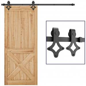 Kit de Herrajes para Puerta Corredera de Acero WEKIS de Alta Calidad, Forma de Rombo, 2m de Largo, Herrajes de Latón para Puerta Corredera para Uso en Pasillos - Product Image 6