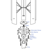 Haute qualité d'éolienne verticale nouvelle modèle de générateur d'énergie éolienne 500w 24v 12v kit d'éolienne