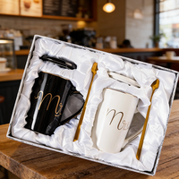 Creatieve Europese stijl marmerpatroon keramische mok moderne bruiloft cadeau paar koffiemok set met bedrukt logo voor feesten