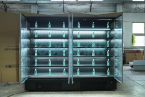 Réfrigérateur <span class=keywords><strong>LG</strong></span> <span class=keywords><strong>4</strong></span> <span class=keywords><strong>portes</strong></span>, vitrine réfrigérée pour légumes et fruits, refroidisseur vertical à ventilateur pour supermarché, refroidisseur de boissons froides - Product Image 6
