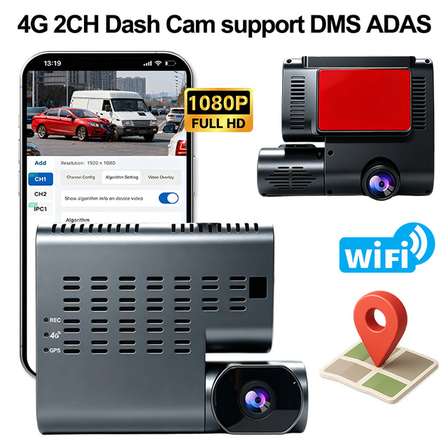 4G Dual 1080P AI Dash Cam with ADAS DMS BSD, 1.0T NPU Smart Vehicle Telematics Terminal for Fleet Management-OEM/ODM MOQ1