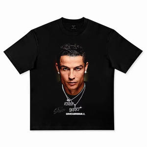Camiseta de Algodón Estilo <span class=keywords><strong>Cristiano</strong></span> <span class=keywords><strong>Ronaldo</strong></span>, Corte Holgado, Casual, Manga Corta, Cuello Redondo, OEM 300g - Product Image 4