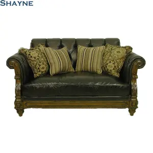 High Point Exhibitor OEM for well-known brands SHAYNE FURNITURE High Quality Luxury Chesterfield Couch Living Room Leather Sofa