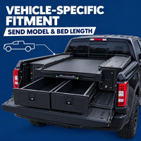 Système de tiroirs pour benne de pick-up, double tiroir, organisateur de cargaison, rangement d'outils, pour tout-terrain, overlanding et camping