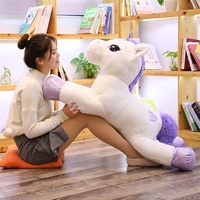 Peluche de licorne géante rose personnalisée, jumbo kawaii, jouet doux, grand oreiller
