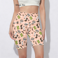 Shorts de yoga Cactus, style esthétique Cowgirl côtière, vêtements de sport, en soie de lait ultra douce, taille haute, pour la boutique
