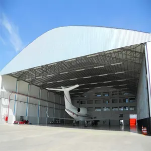 Helikopter angkat hangar rol pintu desain konstruksi metalik baja Prefab struktur Hangar