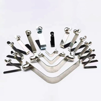 Clip à ressort en V en acier 65Mn nickelé, estampage métallique personnalisé, pour poteau de tente, avec bouton-poussoir, capacité de charge 20 lb, 5-10 mm