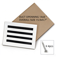 Grille de ventilation décorative moderne 14x8'' blanche pour climatiseur, diffuseur linéaire standard à fentes pour plafond, murs et sols