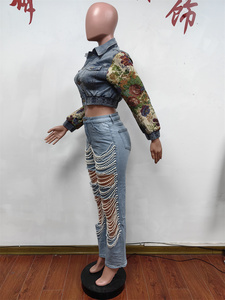 Fashion Design <strong>Stretch</strong> Slim-fit Print Casual Short <strong>Denim</strong> Coats Demin Jacket Woman <strong>Denim</strong> Top - Product Image 6