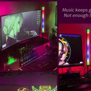 Tube lumineux LED de Noël rechargeable par USB, éclairage dynamique coloré à détection vocale pour fêtes, événements, lampes de scène e-sport, cadeau - Product Image 5