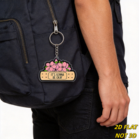 Porte-clés en acrylique « It's Gonna Be Okay », motif floral, résistant aux rayures, avec anneau métallique