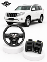 Kit de remplacement de haute qualité pour les sorties d'air du volant et du tableau de bord pour Toyota LandCruiser Prado LC150 2010-2019