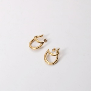High End Jewelry Stainless Steel Art <b>Earring</b> 18k Gold Plated Irregularity <b>Stud</b> <b>Earring</b> - Product Image 2