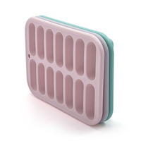 Moule à glaçons en silicone personnalisé, 14 cavités, silicone de qualité alimentaire, moule à glaçons en silicone fait maison avec un couvercle