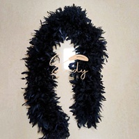 Boa en plumes de dinde Chandelle en gros, teintes en noir, couleurs personnalisables pour costumes de performance et de danse, décoration