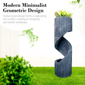 น้ำตกตกแต่งสวนแบบตั้งทรงเรขาคณิตแบบเกลียวพร้อมไฟ <span class=keywords><strong>LED</strong></span> สำหรับตกแต่งสนามหญ้าลานบ้าน - Product Image 4