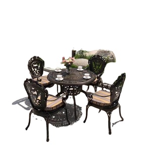 कास्ट एल्यूमीनियम Patio फर्नीचर सेट बिस्ट्रो कुर्सी बेंच - Product Image 1