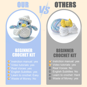 Kit de Ganchillo <span class=keywords><strong>Amigurumi</strong></span> de Pingüino con Gorro para Principiantes - Set Completo de Manualidades de Animales, Regalo Perfecto para Niños, Adultos y Adolescentes - Product Image 4