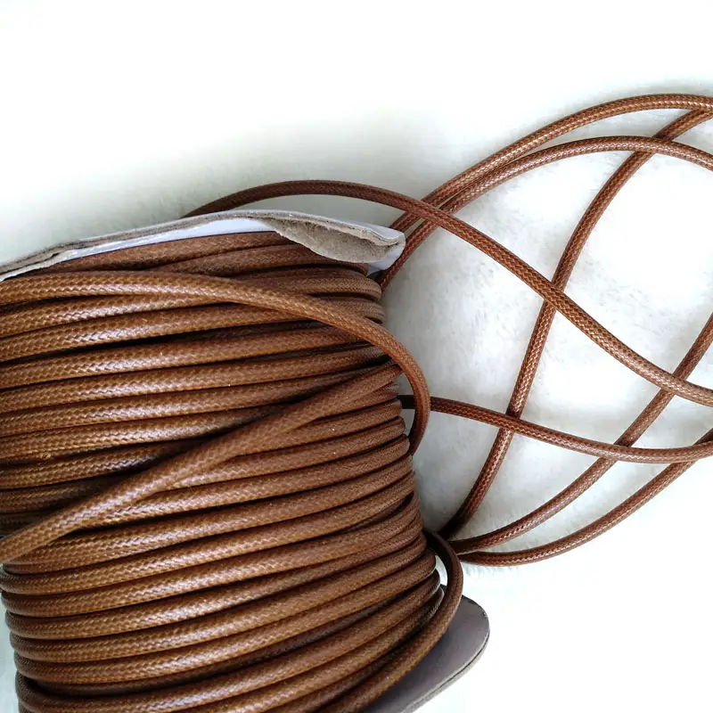 Fabricante proveedor de 3mm encerado cordón redondo de cuero siento cordón para prendas de vestir o bolsas