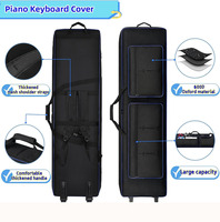 Custom Logo Heavy Duty Electronic Organ & Keyboard Portable Rolling Gig Bag 88 Key Piano Music Instrument Storage Bag