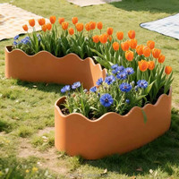 Pot de fleurs rectangulaire sur mesure en fibre de verre GRC UHPC de grande taille 102 MgO pour usage commercial en rue