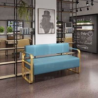 Mobilier de Salon Doré pour Salon de Beauté et Salon de Coiffure, Chaise d'Attente et Canapé d'Attente de Haute Qualité