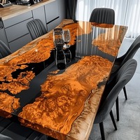 Planche de charcuterie de cuisine locale en bois d'acacia gravé au Laser avec ébauches de planche à découper en résine époxy pour tables à manger