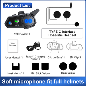 El Mejor Intercomunicador para Motociclistas y Pasajeros, Intercomunicador para Motocicleta con Mezcla de Audio para 8 Motociclistas, Auriculares Intercomunicadores - Product Image 2