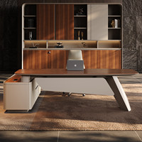 Bureau de direction moderne en L de luxe haut de gamme, modulaire, couleur personnalisable, avec tiroirs, mobilier de bureau tout-en-un pour PDG