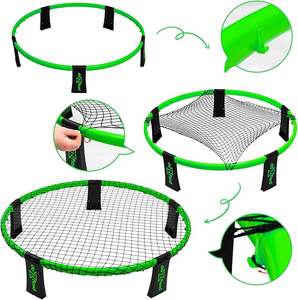 Ensemble de jeu Wellshow comprenant un étui de transport pour 3 balles et des règles pour l'extérieur, la pelouse, la plage et le filet rond pour enfants, adolescents et adultes - Product Image 1