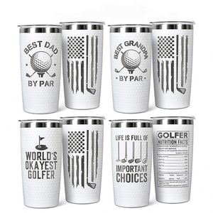 Mug de voyage isotherme en acier inoxydable de 20 oz avec couvercle anti-fuite, personnalisable avec logo, idéal pour le café ou comme cadeau, modèle Golf Ball Tumbler - Product Image 5