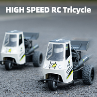 Voiture télécommandée RC 1:16, tricycle électrique de simulation avec pulvérisation, pour jeu extérieur, véhicule RC haute vitesse