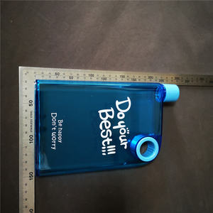 Grosir murah A5 cincin Memo Notebook botol air datar bebas BPA kustom Logo portabel ramping persegi perlengkapan minum plastik Promosi - Product Image 6